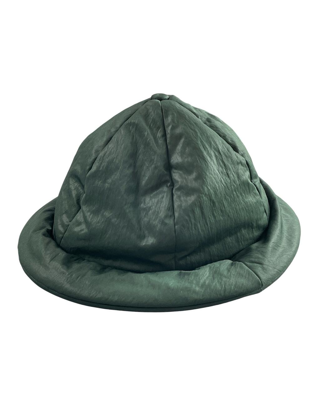 Kith & Kin Women's Stadium Green Soft Quilted Rounded Rain Puffer Bucket Hat OS